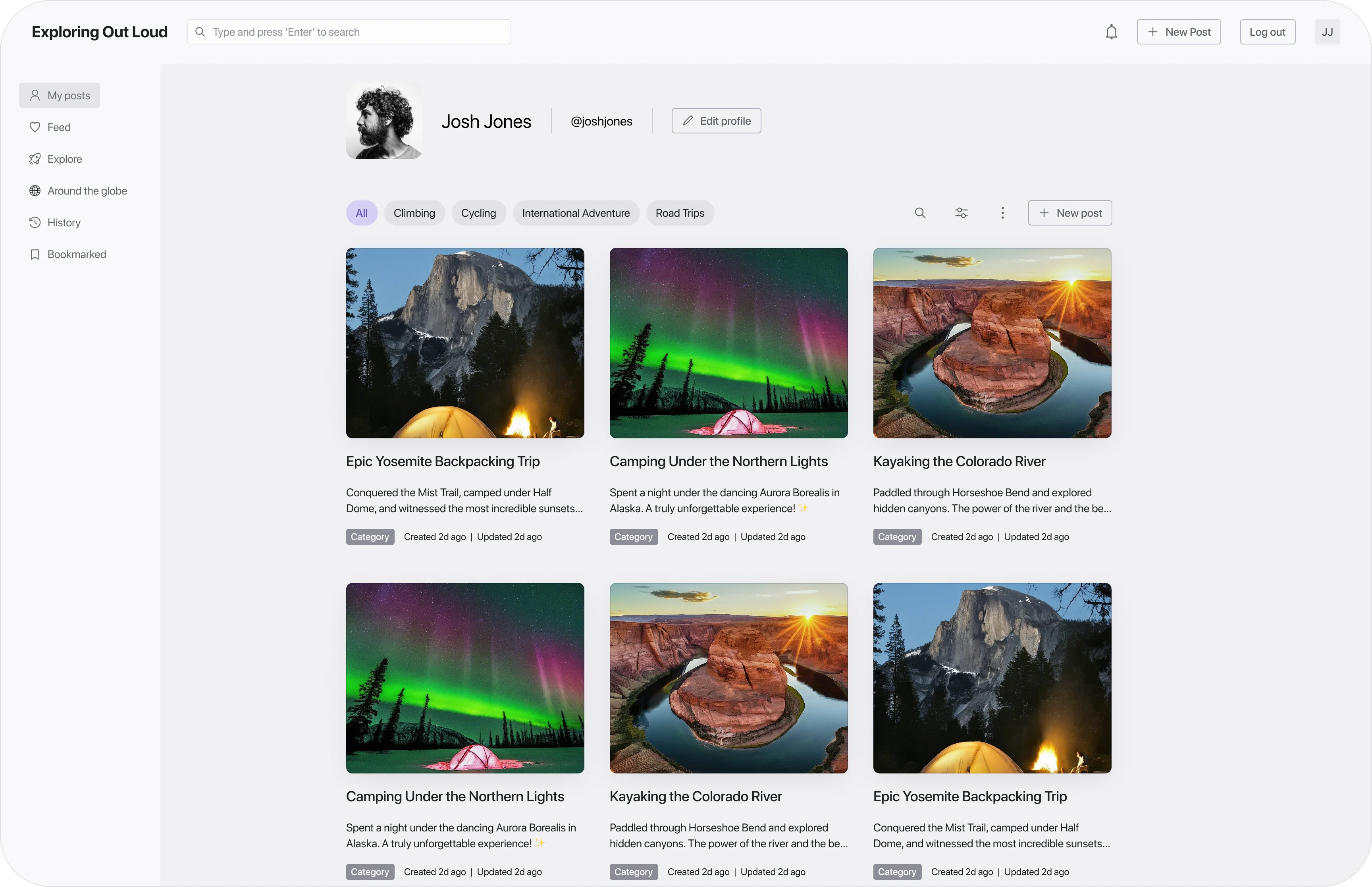 Exploring Out Loud product screen