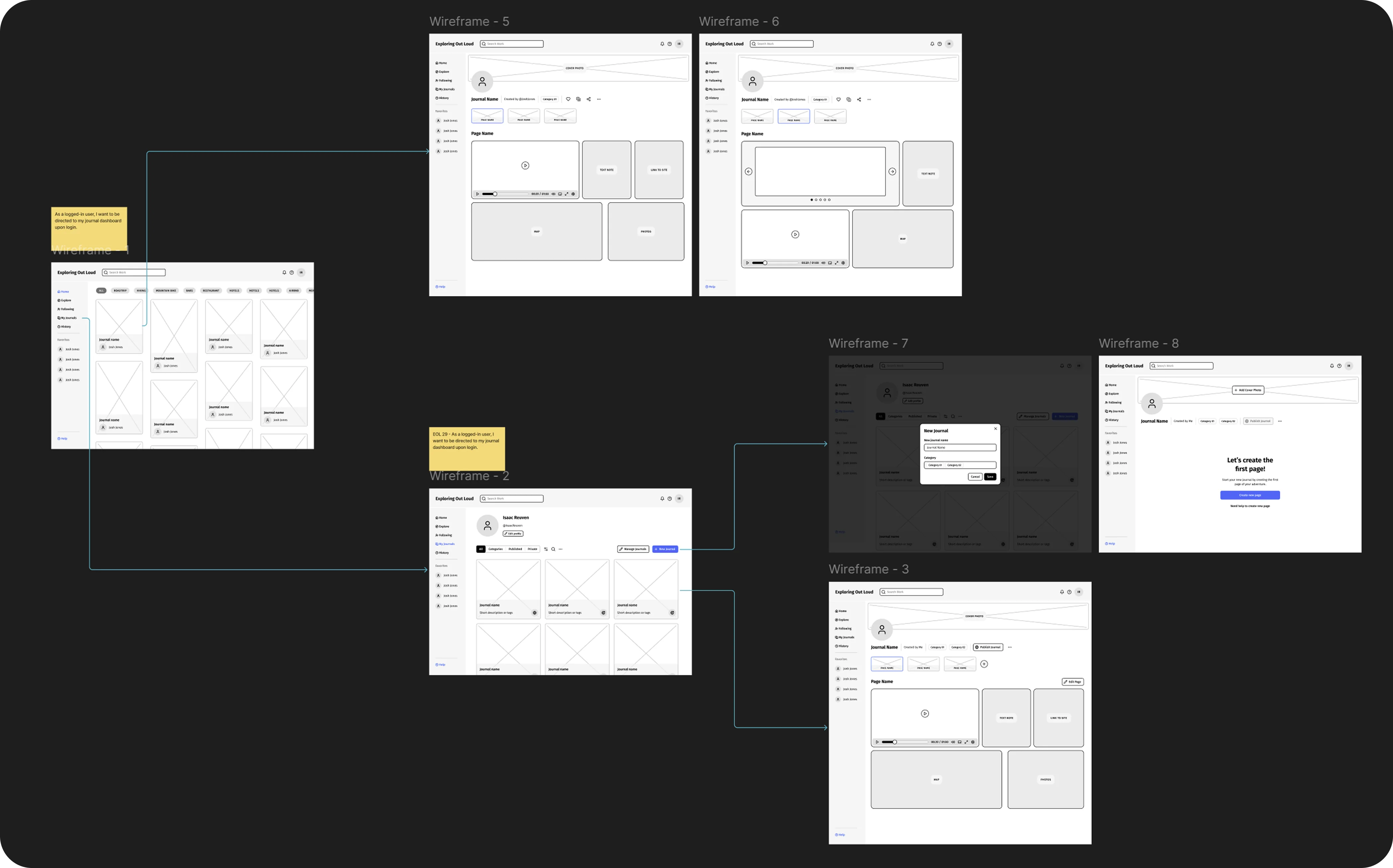 Exploring Out Loud design exploration screen