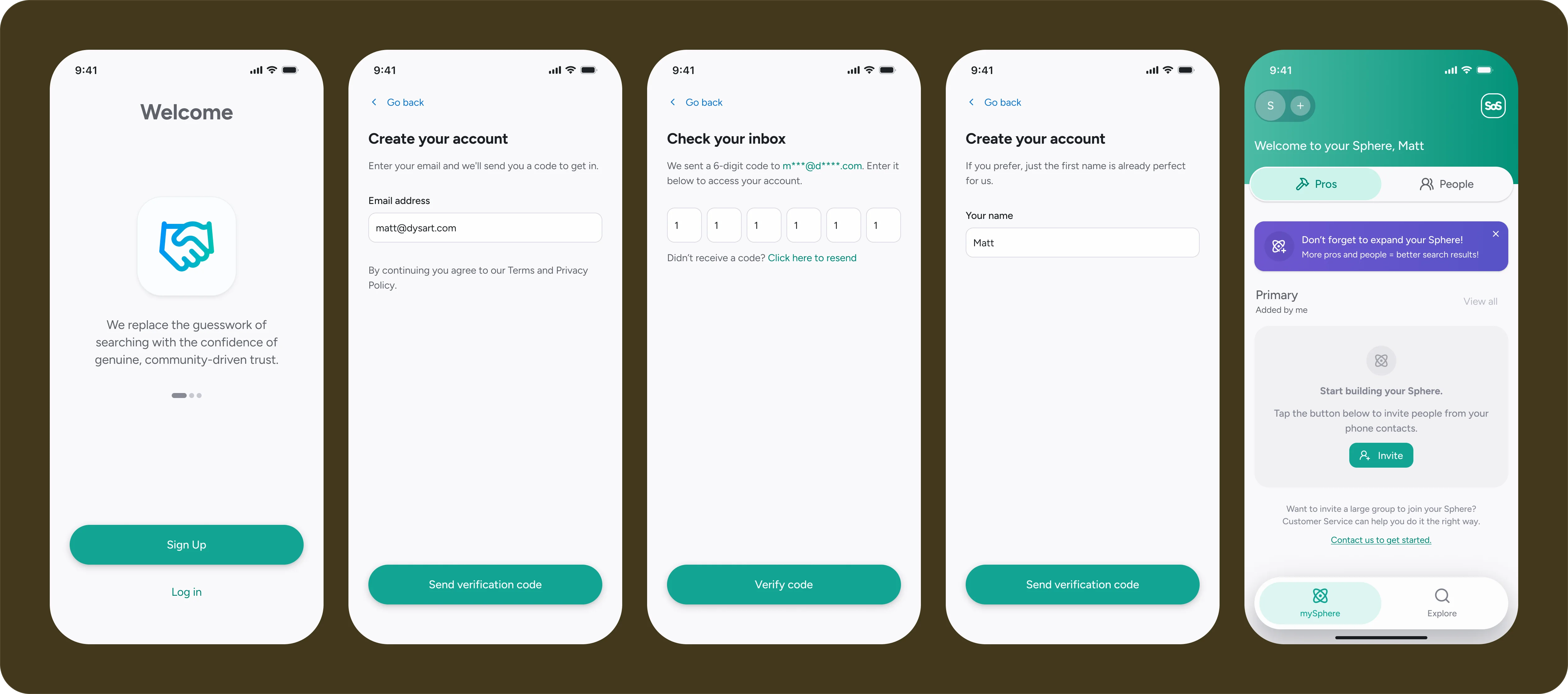 Invite flow after — 3 screens, 6 to 8 taps