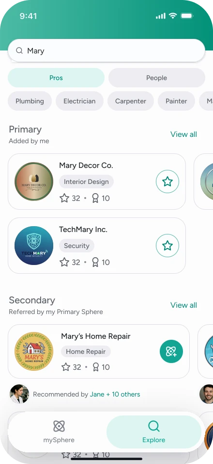 Sphere of Six app screen